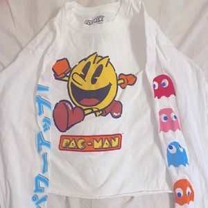 pac man cropped long sleeve t shirt
